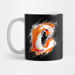 Cheer Leader Cheerleading Squad Orange Letter C Mug